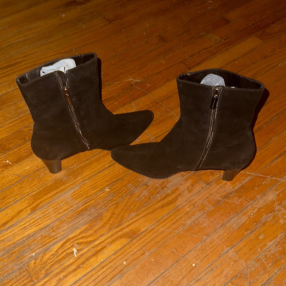 Aquatalia Waterproof Suede Black Booties
